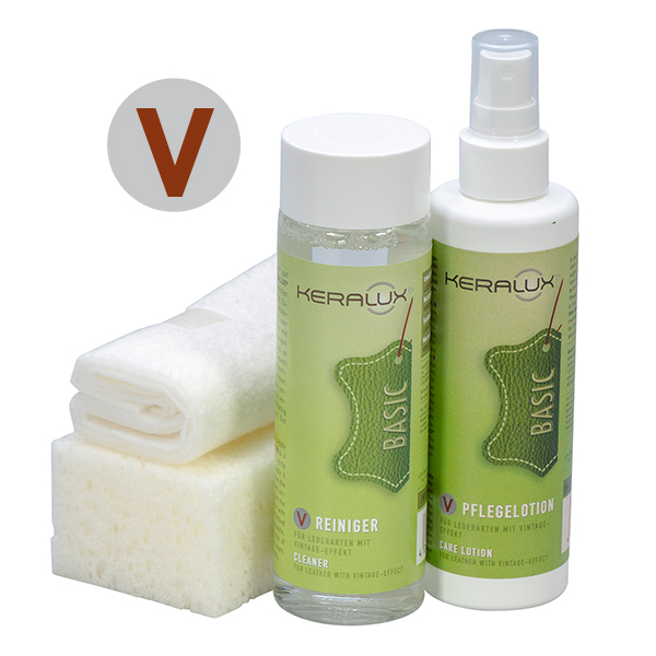 KERALUX Leather Care Set V for leather with vintage-effect