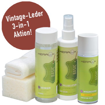 KERALUX 3-in-1 Aktion für Lederarten mit Vintage-Effekt