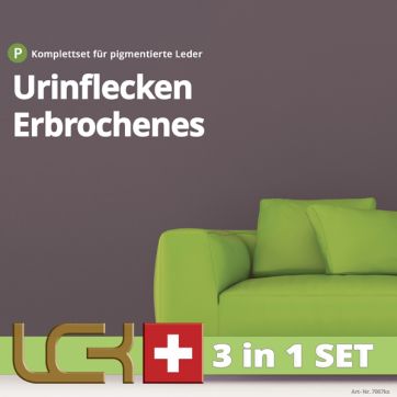 Reinigungs-Set bei Urinflecken & Erbrochenem auf pigmentiertem Glattleder