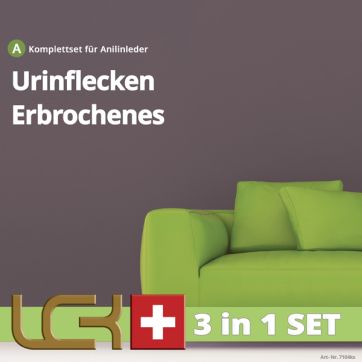 Reinigungs-Set bei Urinflecken & Erbrochenem auf Rein-Anilin Leder