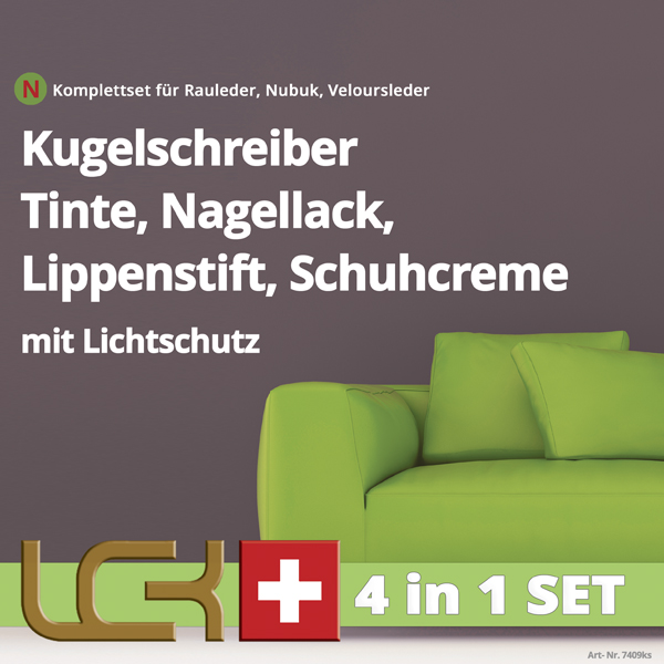 Reinigungs- und Pflegeset gegen Abfärbungen auf Nubukleder