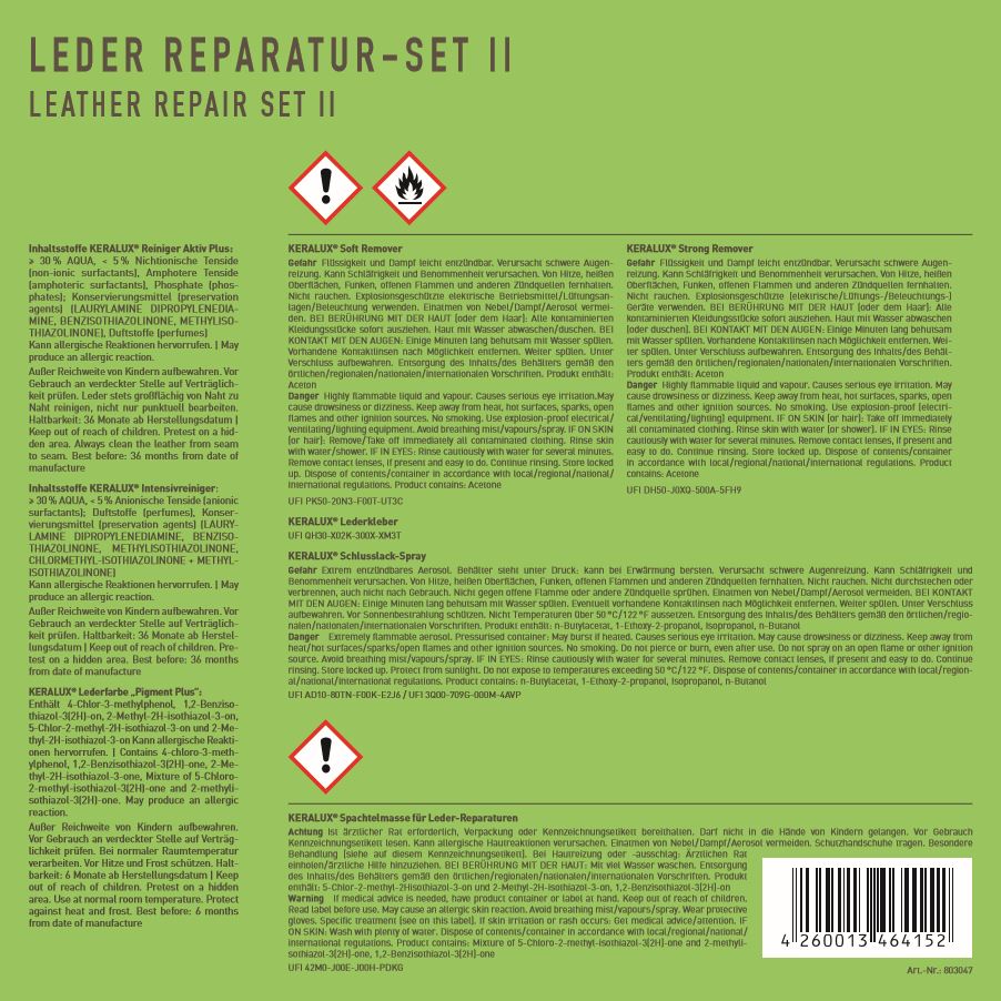 KERALUX Leder Reparatur-Set II 6