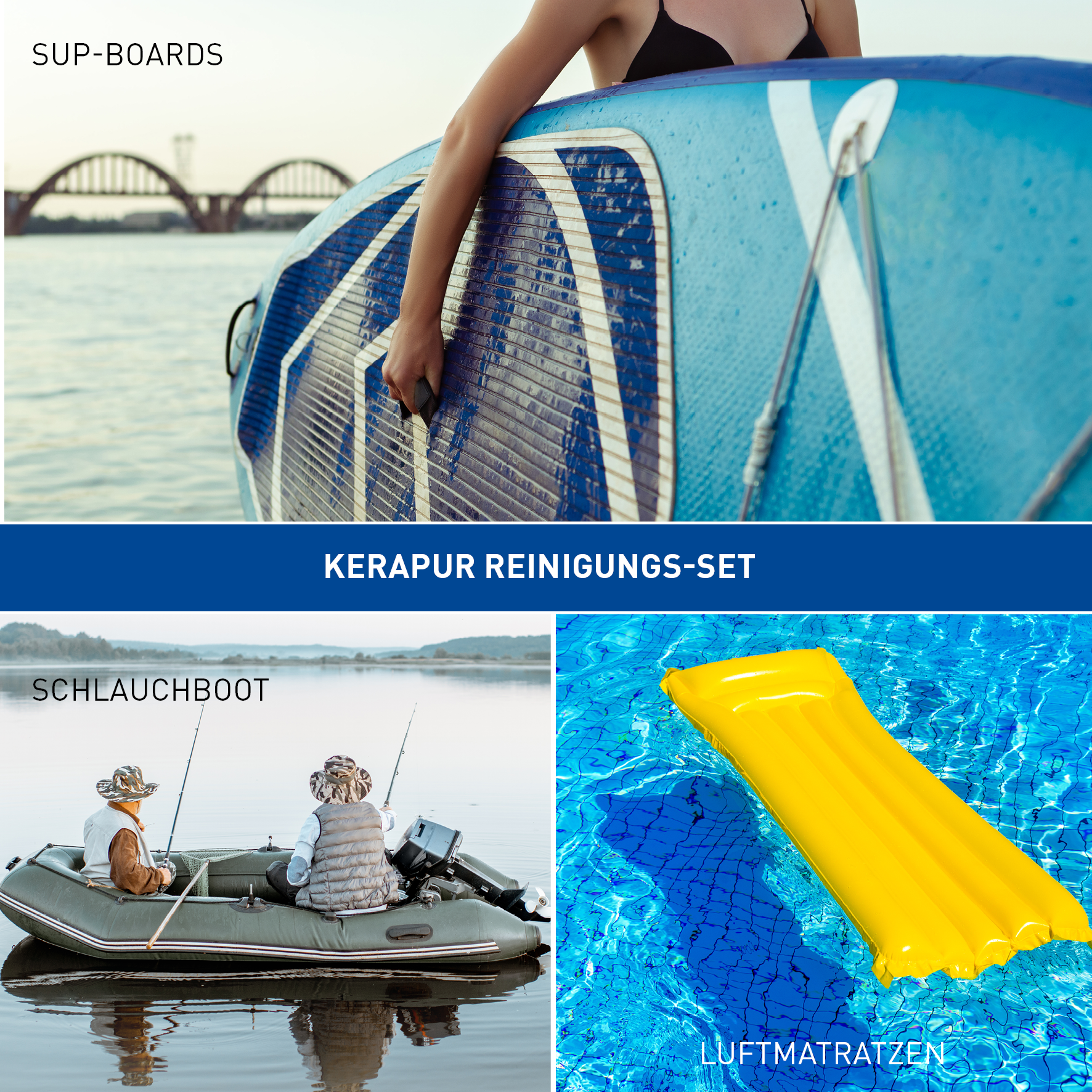 KERAPUR Reinigungs-Set für SUP-Boards und Schlauchboote 2