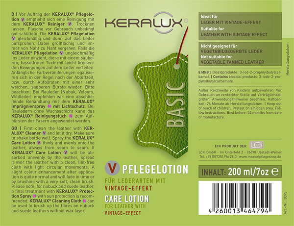 KERALUX® Care Lotion V for leather with vintage-effect 2