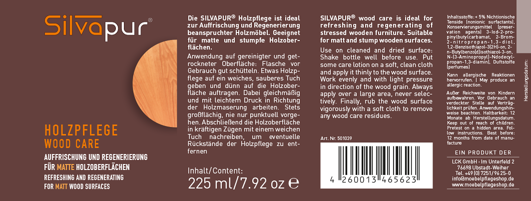 SILVAPUR® Holzpflege für matte Holzoberflächen 2