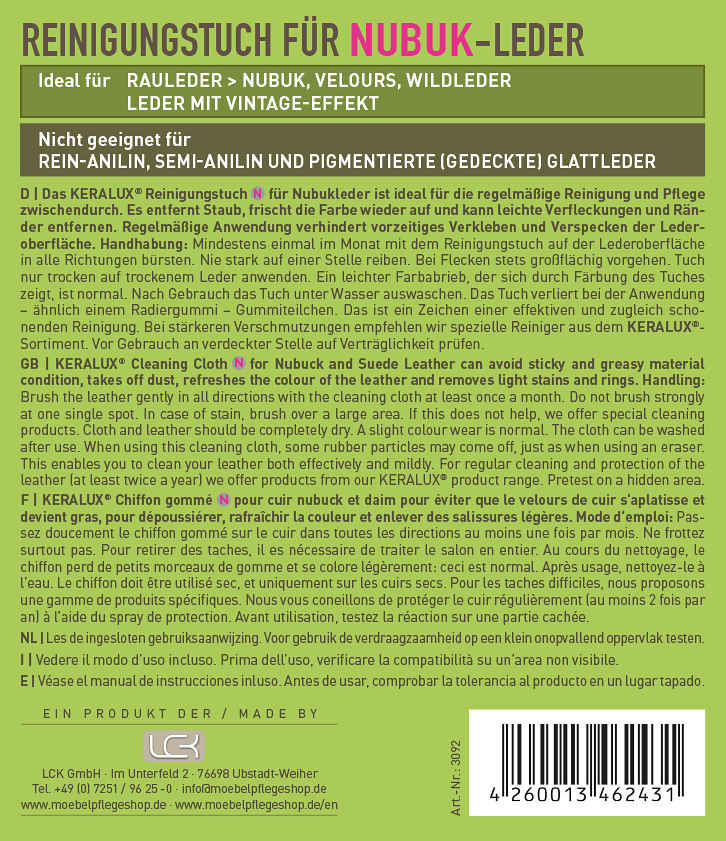 KERALUX® Reinigungs- und Auffrischungstuch N 2