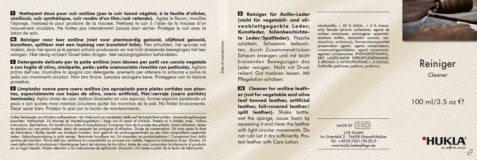 HUKLA leather care set for natural aniline leather 2