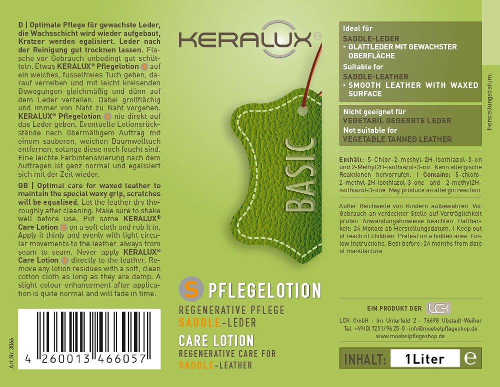 KERALUX® Pflegelotion S für Saddle-Leder 1L 2
